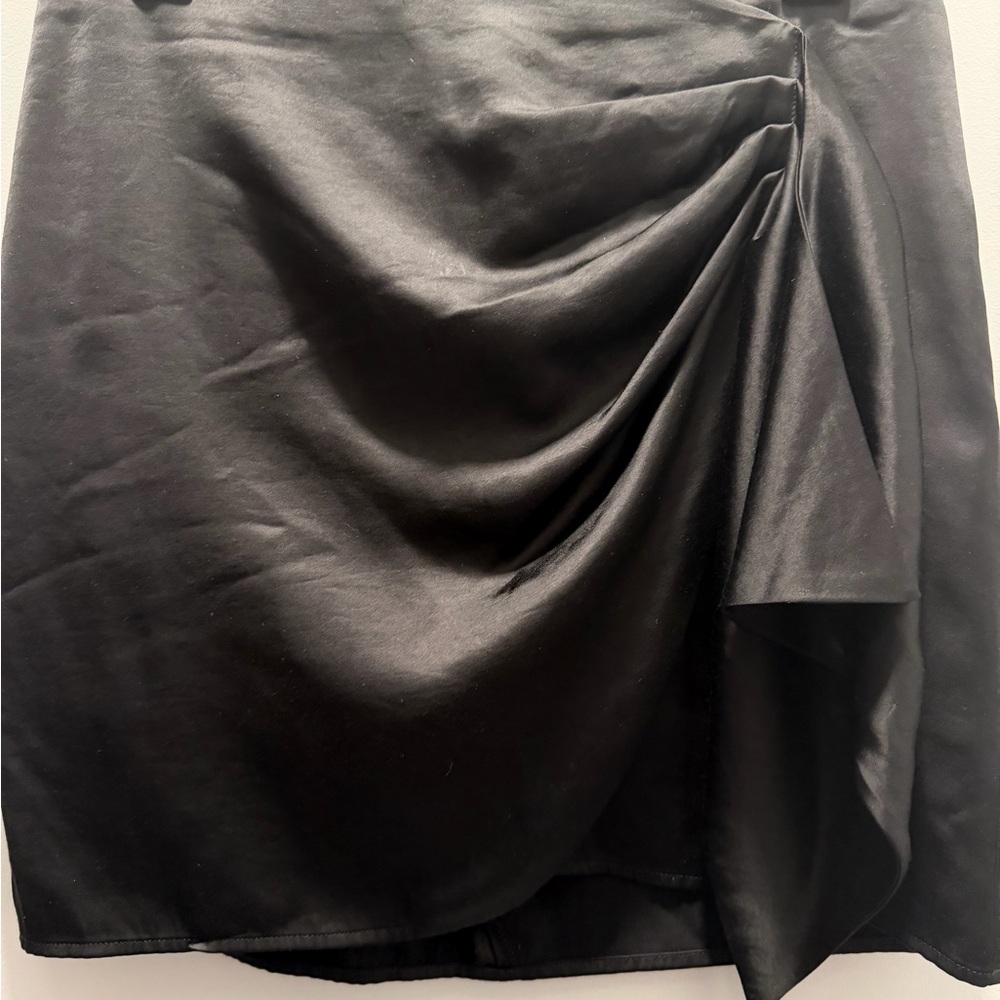 Express Black Asymmetrical Draped Skirt